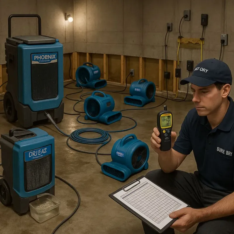 Structural Drying and Dehumidification process in Rockville, IN